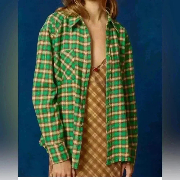 BDG Urban Outfitters Brixton Flannel Button-Down Shirt Size Medium NWT - Picture 1 of 6